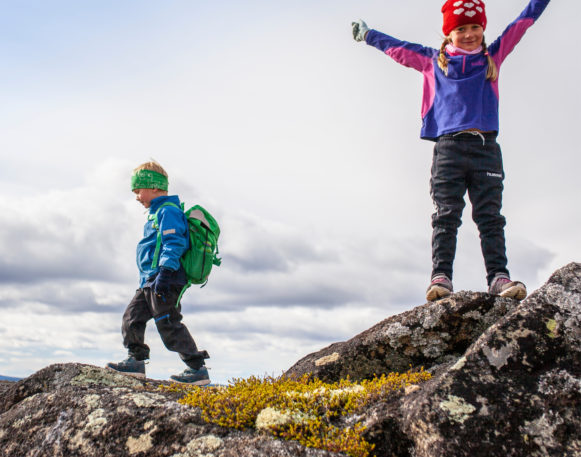 kids on hike in the trysil mountains